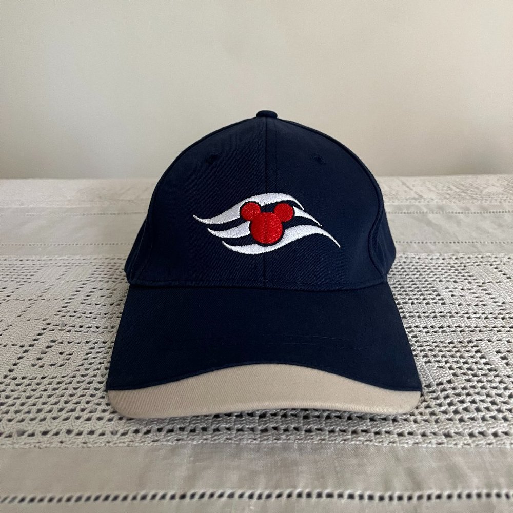 Disney Cruise Line Mickey Mouse adjustable baseball hat navy, beige, white & red